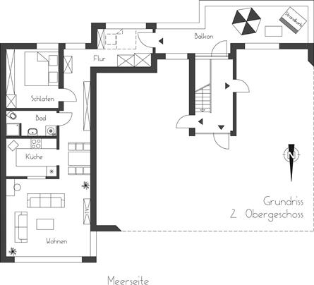 Grundriss der Wohnung